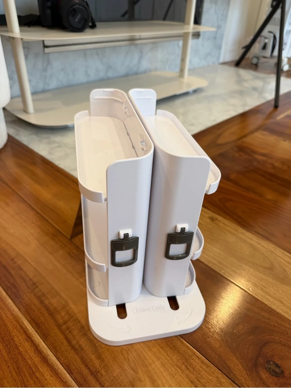 White Rotating Kitchen Storage Organizer - Compact Spice & Pantry Caddy